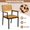 Costway Dining Chair Set of 2/4 with Acacia Wood Backrest Slanted Seat Comfortable Armrests